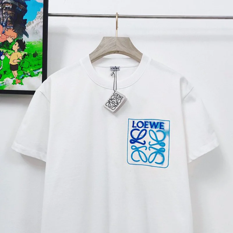 ロエベ☆アナグラム フェイクポケット ロゴ コットン 半袖Tシャツ コピー H526Y22X25