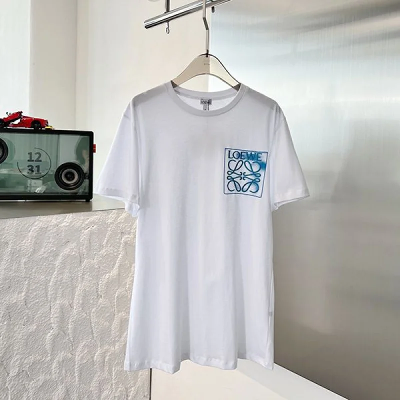 ロエベ☆アナグラム フェイクポケット ロゴ コットン 半袖Tシャツ コピー H526Y22X25