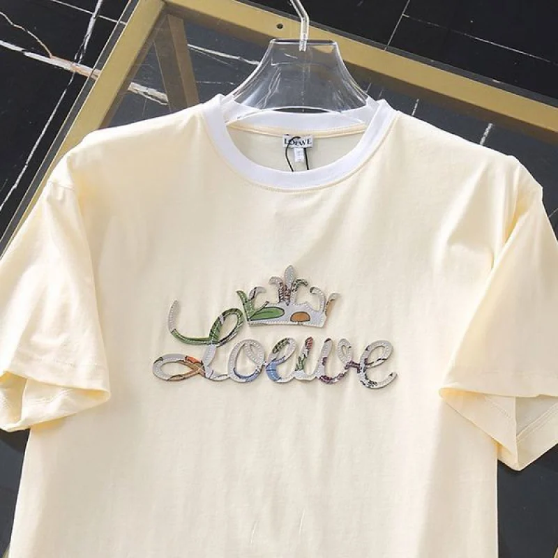 21-22AW☆関税込☆ロエベ★アナグラムバイカラーコットンTシャツ 偽物★ H928Y22X03