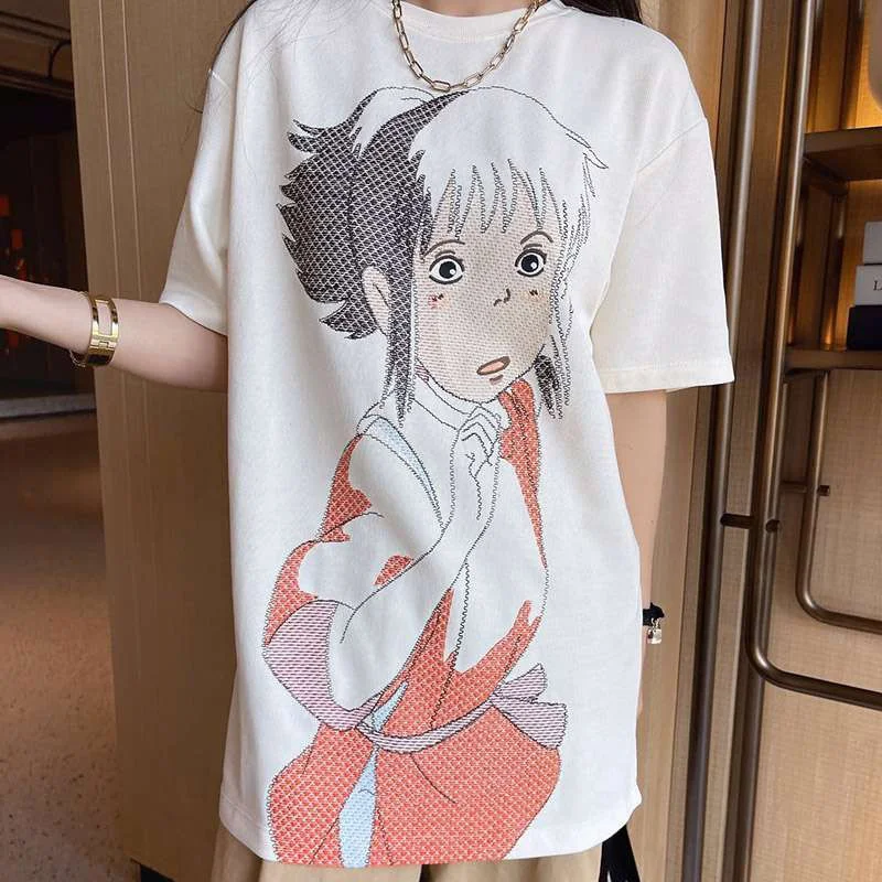 一目惚れ♪ロエベ 偽物 千尋 オーバーサイズ エンブロイダリー Tシャツ (ヘンプ＆コットン)S928Y22X01