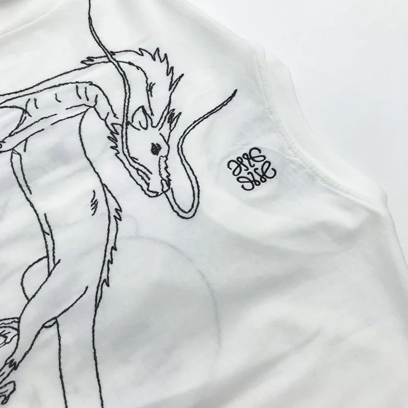 人気急上昇ロエベ×千と千尋の神隠し コピー 千尋 エンブロイダリー Tシャツ (コットン) S928Y22X03