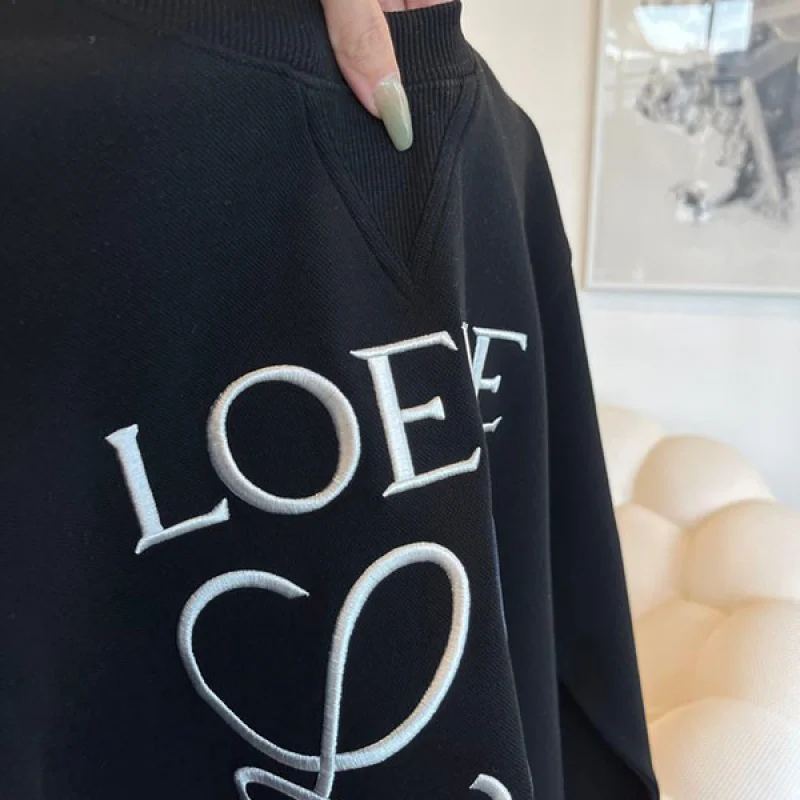 ロエベ アナグラム ロゴ コットン スウェットシャツ 偽物 loa18422