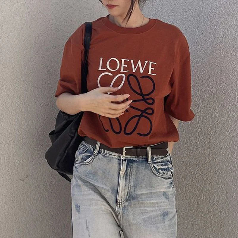 追跡付ロエベ プリント コピー コットン ジャージ Tシャツ loa77315