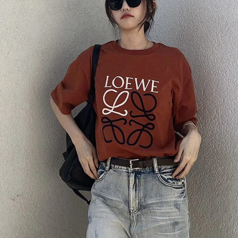 追跡付ロエベ プリント コピー コットン ジャージ Tシャツ loa77315