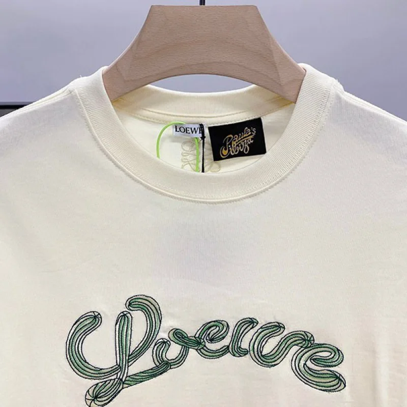 ロエベ 刺繍入りコットンクルーネックTシャツ コピー loc31673