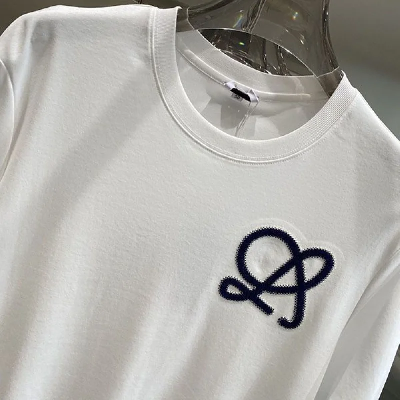送料込ロエベ Tシャツ コピー 半袖 コットン アナグラム ロゴ 2色 lod11502