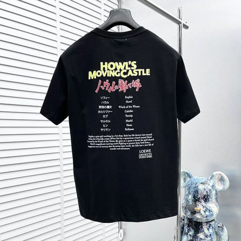 ロエベ×ジブリ ハウルの動く城 Tシャツ 偽物 コットン lod13369