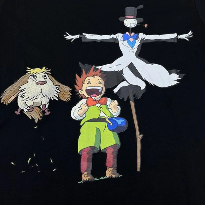 ロエベ×ジブリ ハウルの動く城 Tシャツ 偽物 コットン lod13369