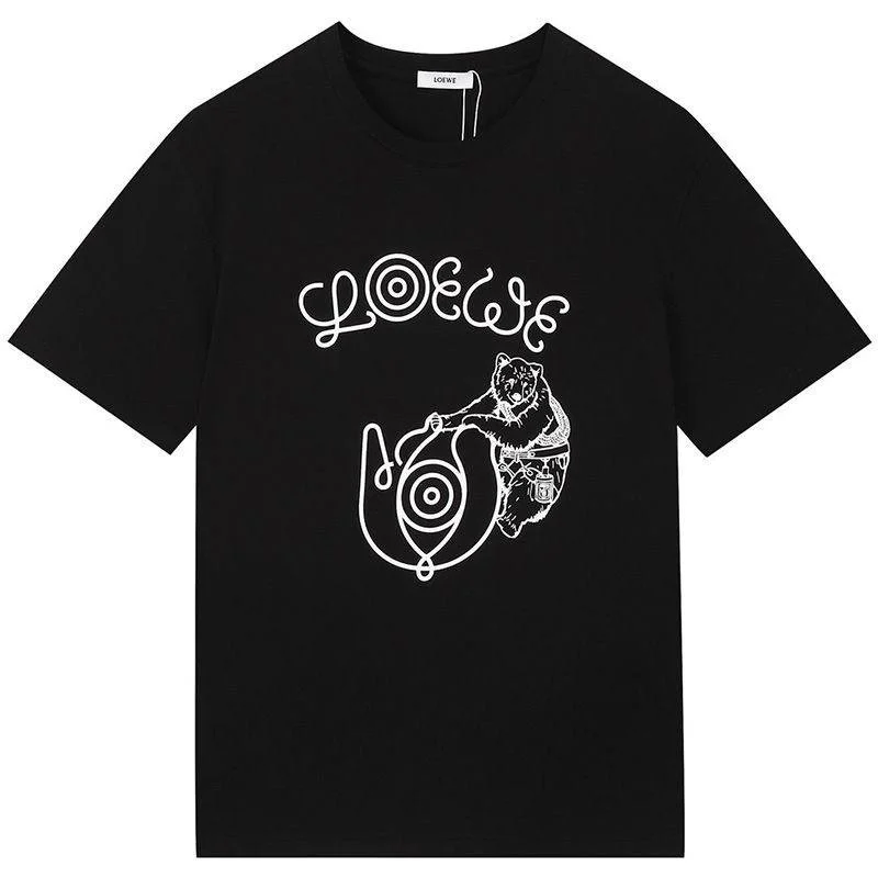 送料込 ロエベ Tシャツ 偽物 ロゴプリントクルーネック半袖Tシャツ loe02036