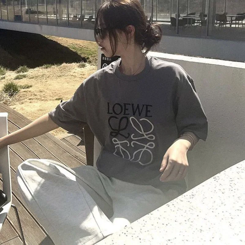 ロエベ プリント コットン ジャージ Tシャツ 偽物 loh31503