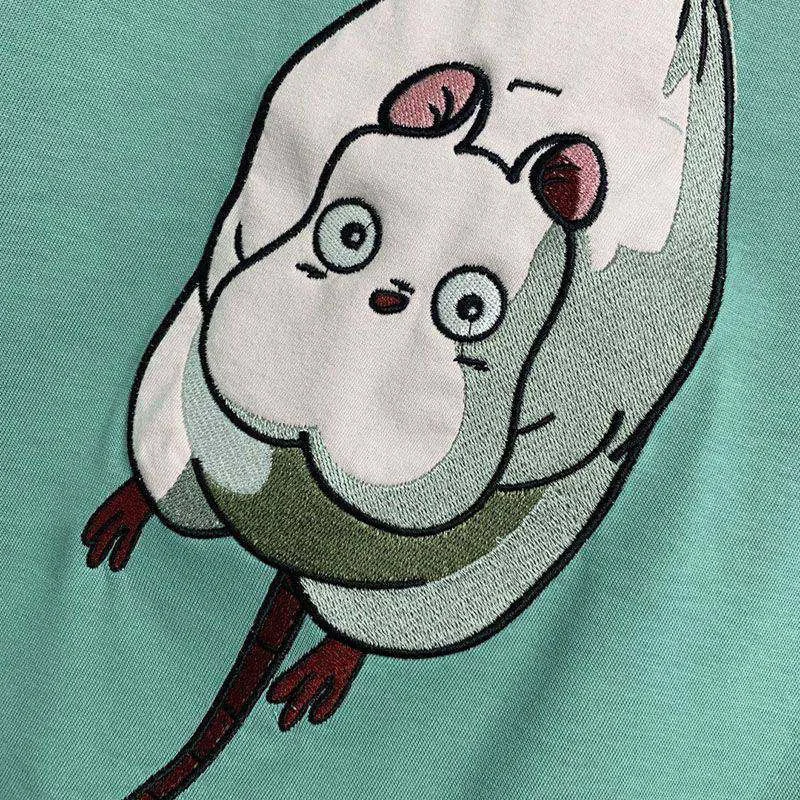 可愛い ロエベ×ジブリ ハエドリ クルーネックTシャツ コピー lom16507