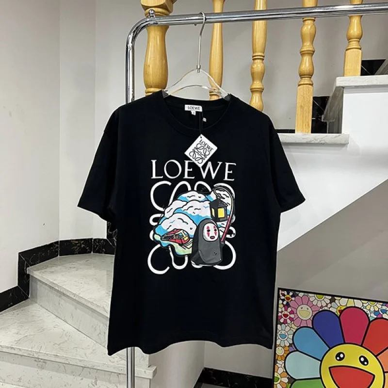 新色☆希少 ロエベ 千と千尋の神隠し Tシャツ コピー ブラック/ホワイト loo57295