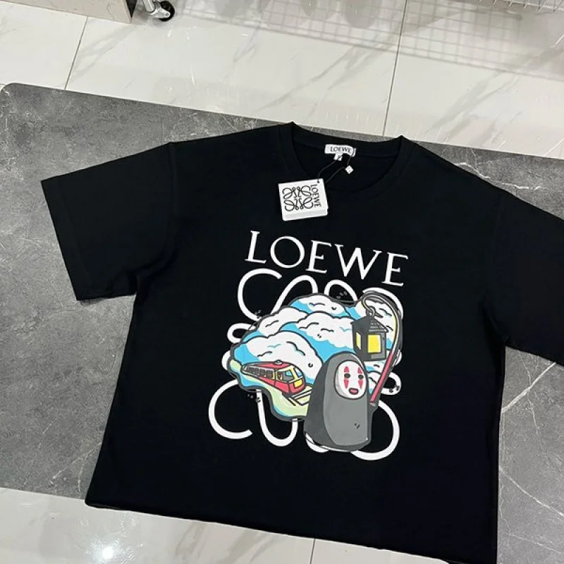 新色☆希少 ロエベ 千と千尋の神隠し Tシャツ コピー ブラック/ホワイト loo57295
