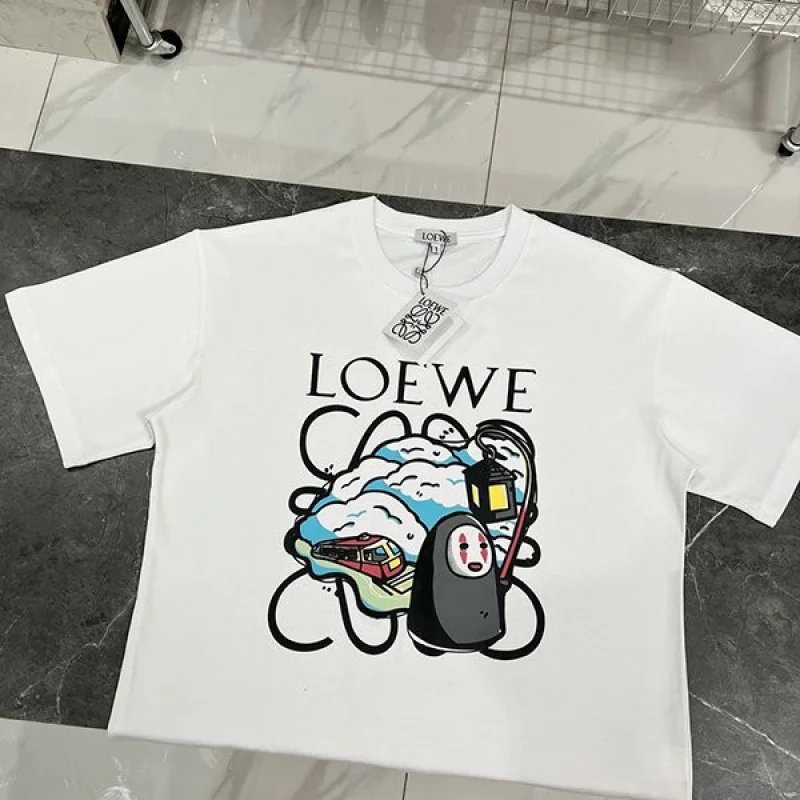 新色☆希少 ロエベ 千と千尋の神隠し Tシャツ コピー ブラック/ホワイト loo57295