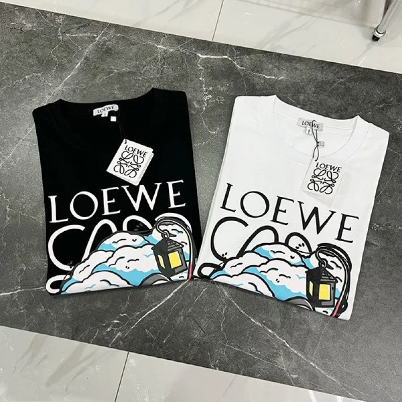 新色☆希少 ロエベ 千と千尋の神隠し Tシャツ コピー ブラック/ホワイト loo57295