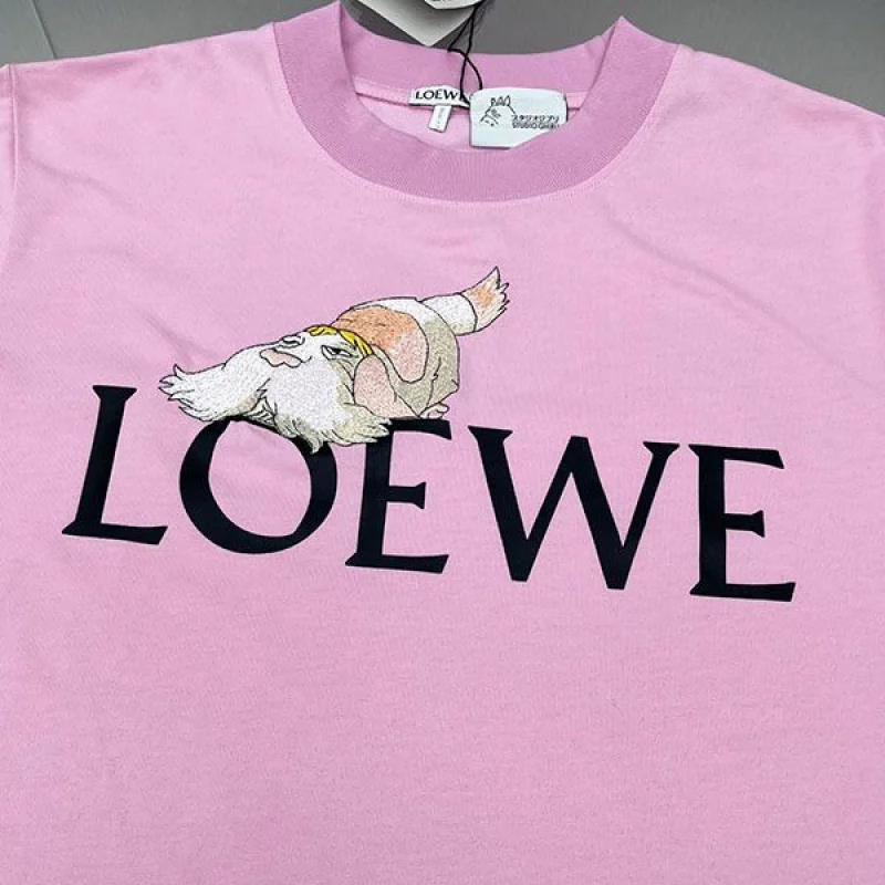 完売必至 ロエベ×ジブリ ハウルの動く城 Tシャツ コピー コットン lop56956