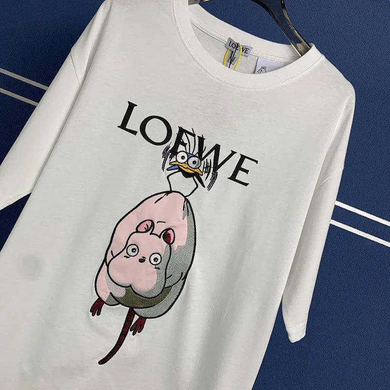 定番 ロエベ×ジブリ 偽物 ハエドリ クルーネックTシャツ loq74201