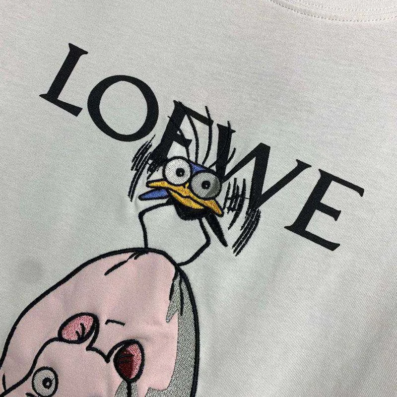 定番 ロエベ×ジブリ 偽物 ハエドリ クルーネックTシャツ loq74201