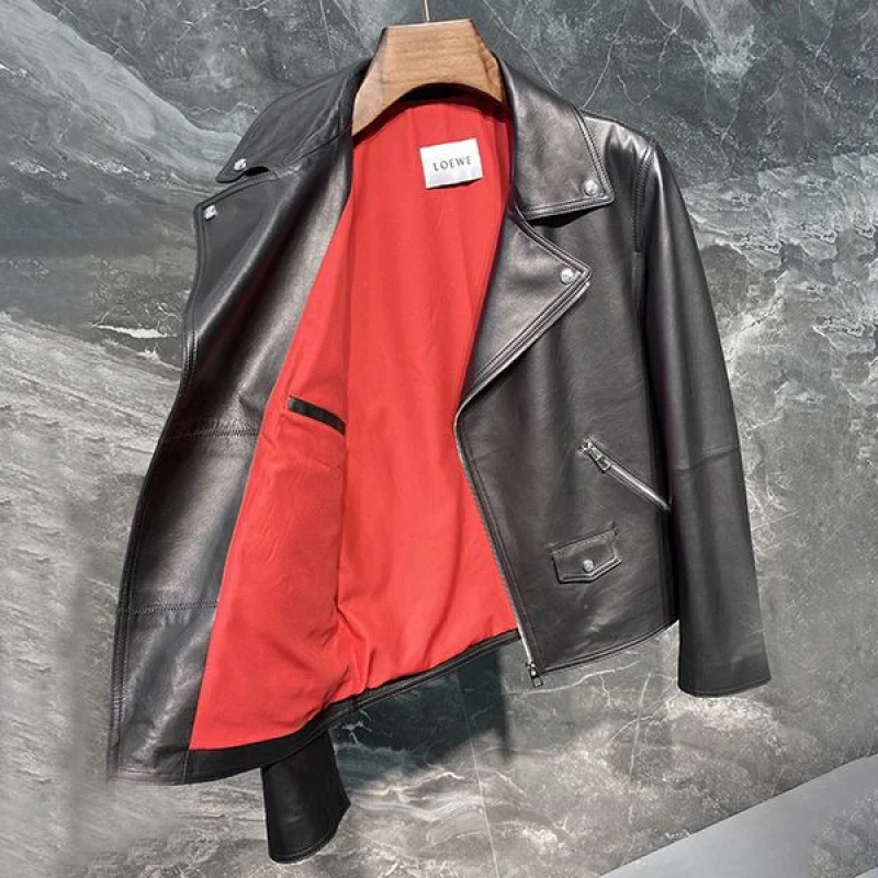 定番ロエベ ブラックレザー ジップ オーバージャケット コピー lot56692