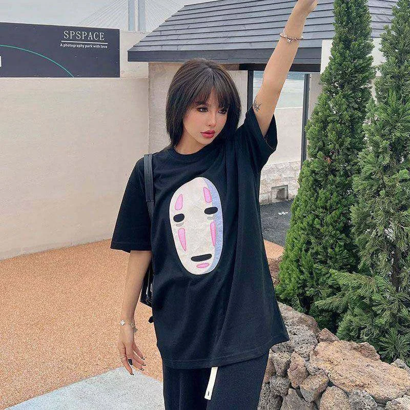 入手困難【ロエベ×スタジオジブリ コピー】カオナシ クルーネック Tシャツ lox58214