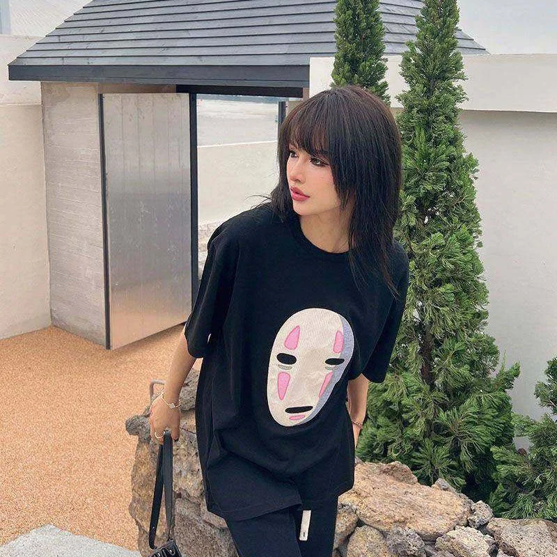 入手困難【ロエベ×スタジオジブリ コピー】カオナシ クルーネック Tシャツ lox58214