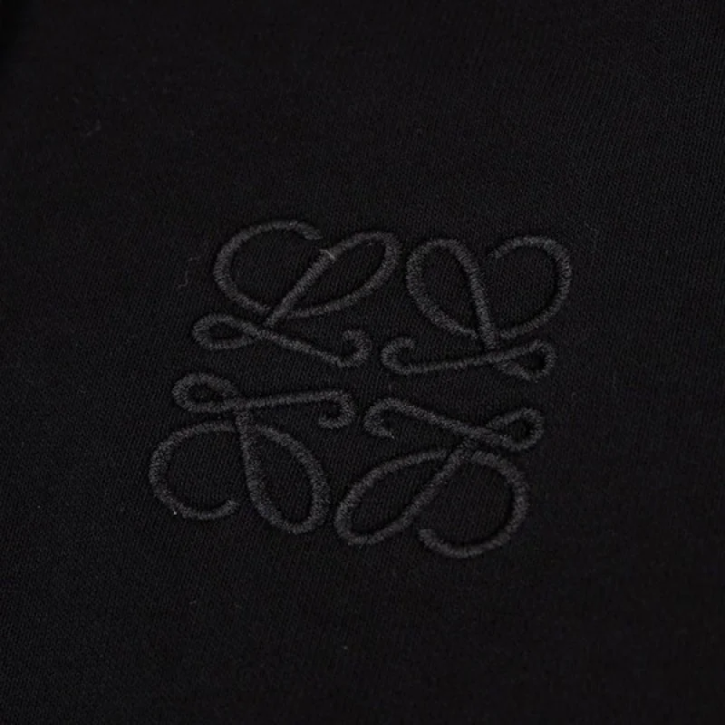 ロエベ ネオン ロゴ刺繍入りパーカー 偽物 ブラック loy17264