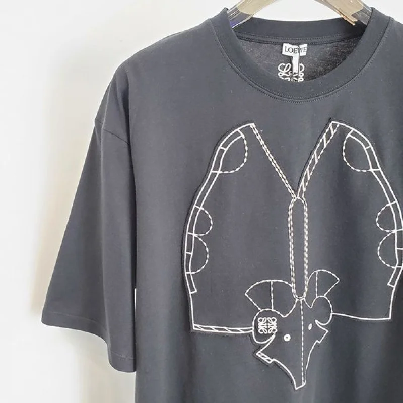 最安値挑戦☆ロエベ★アナグラムバイカラーコットンTシャツ 偽物★ vuy17007