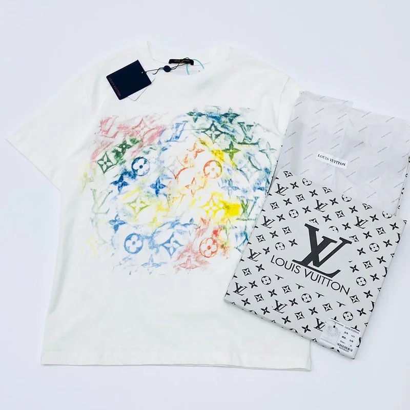 【完売前】ルイヴィトン Tシャツ コピー モノグラム ホワイト パステル 1A8GUQ