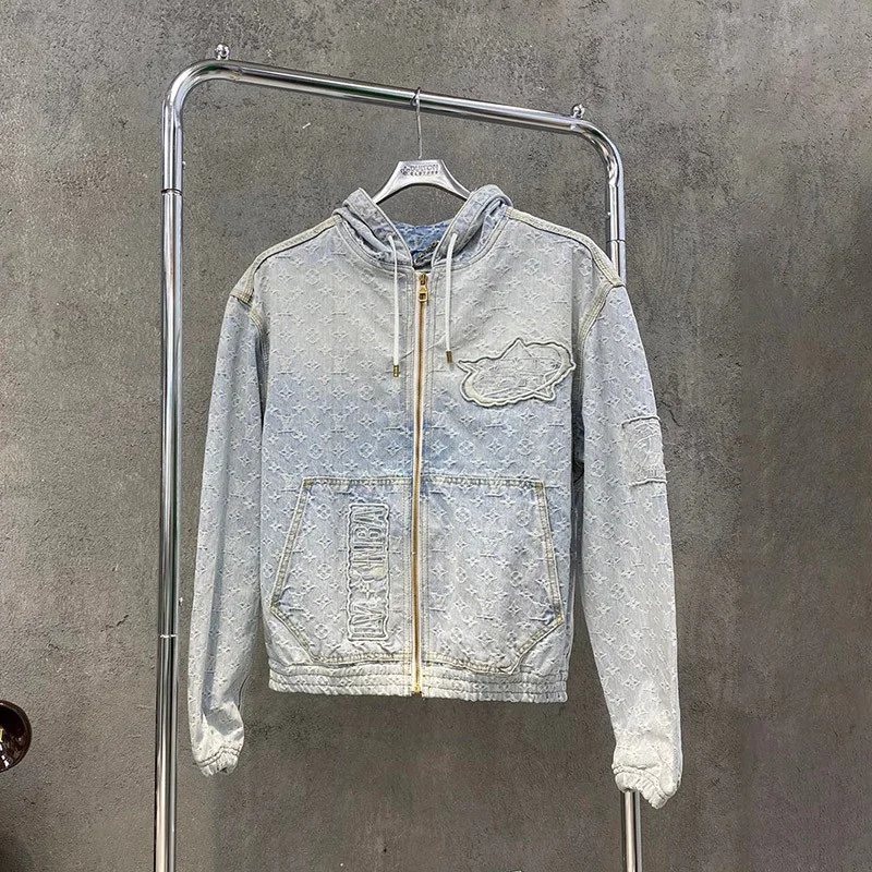 お早めに ルイヴィトン デニムジャケット コピー LV×NBA ジップスルーフーディ 1A8WTS