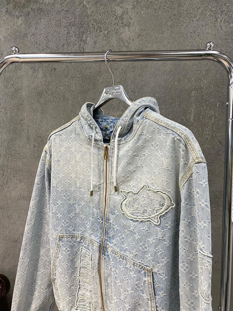 お早めに ルイヴィトン デニムジャケット コピー LV×NBA ジップスルーフーディ 1A8WTS