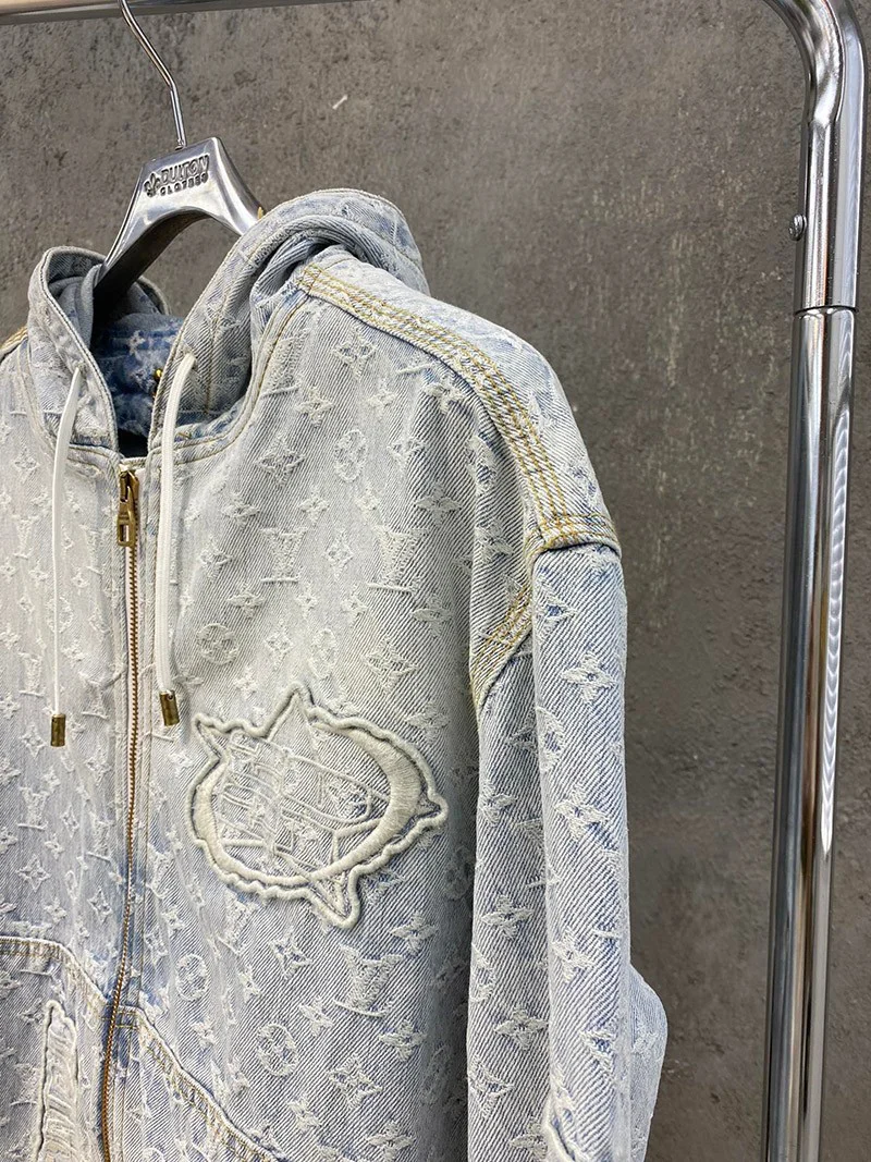 お早めに ルイヴィトン デニムジャケット コピー LV×NBA ジップスルーフーディ 1A8WTS