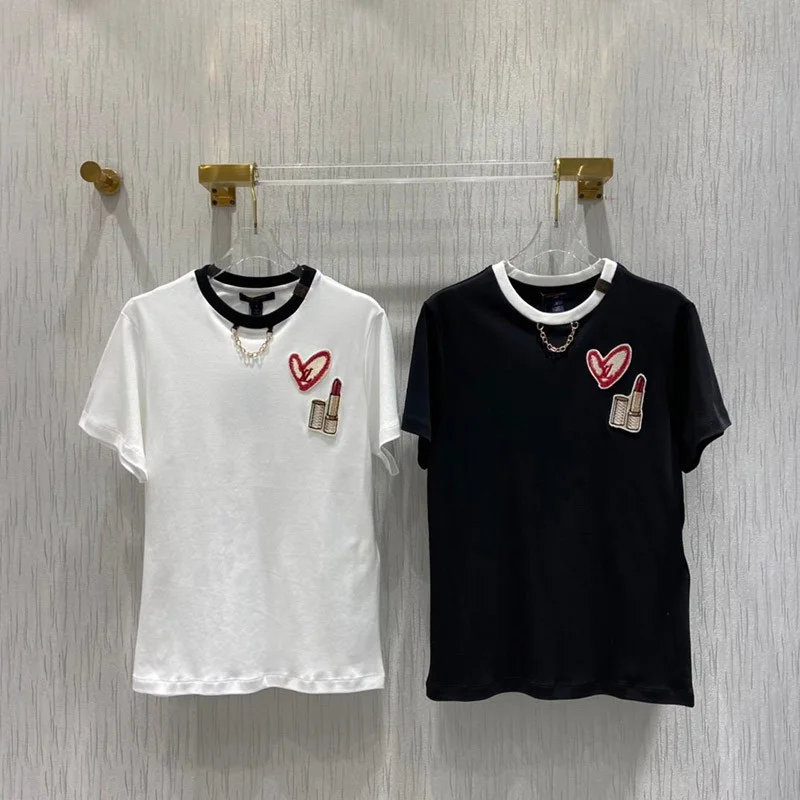世界中で大人気♪ ルイヴィトン Tシャツ コピー☆リップスティック パッチ 2色 1A99A1