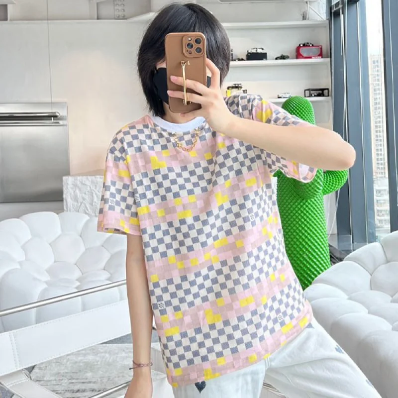 人気No1ルイヴィトン Tシャツ コピー Demier 半袖 ピクセル チェッカーボード 1A9XPQ