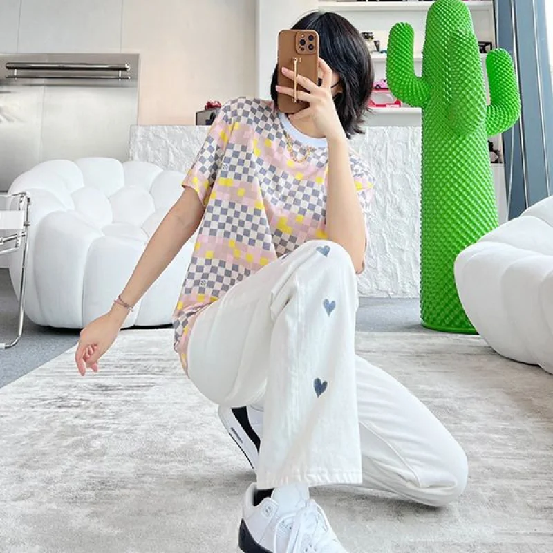 人気No1ルイヴィトン Tシャツ コピー Demier 半袖 ピクセル チェッカーボード 1A9XPQ