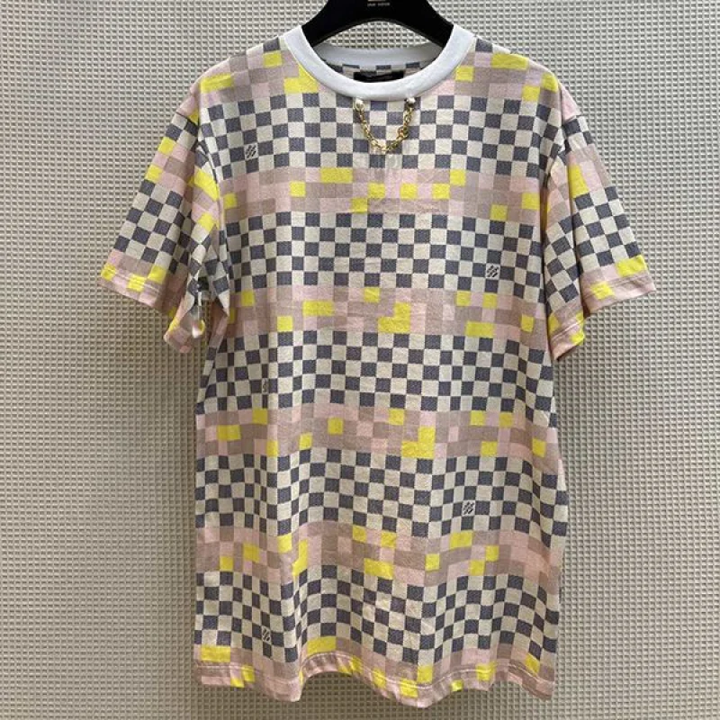人気No1ルイヴィトン Tシャツ コピー Demier 半袖 ピクセル チェッカーボード 1A9XPQ