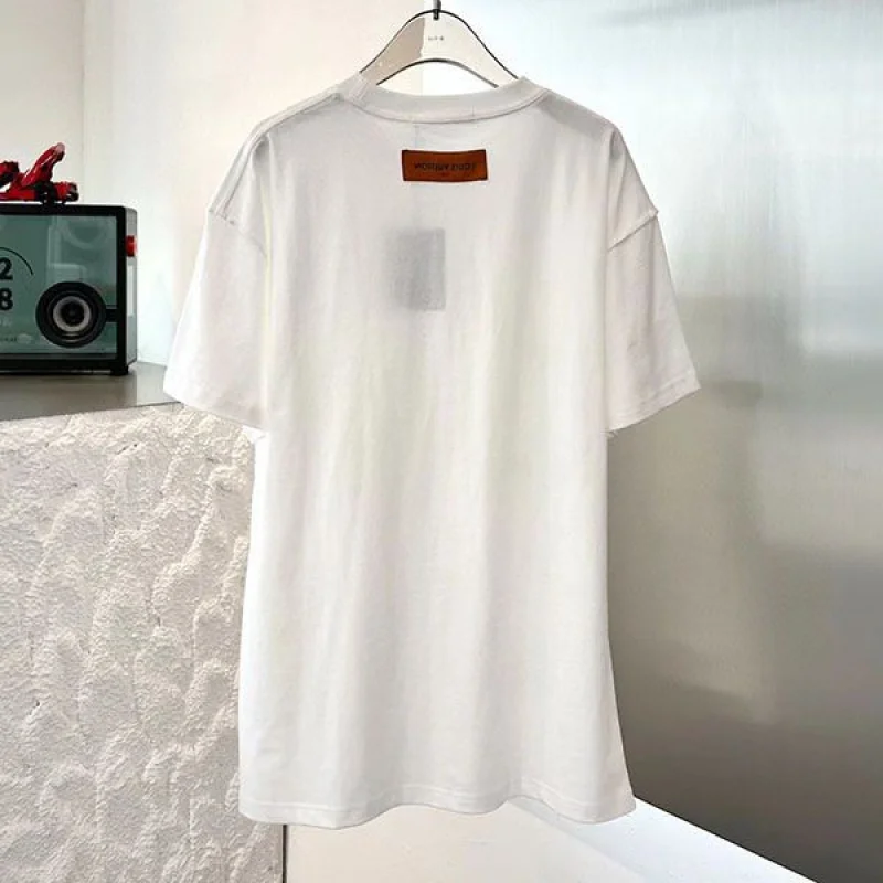 最安値挑戦ルイヴィトン LV スプレッド バイカラー 白Tシャツ コピー 1AA80A