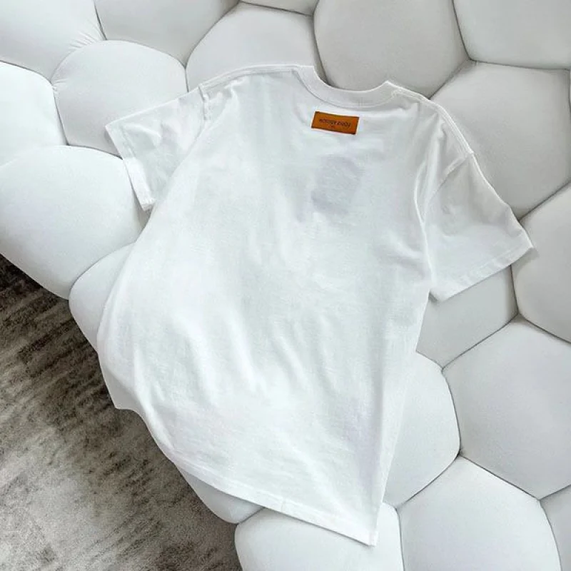 最安値挑戦ルイヴィトン LV スプレッド バイカラー 白Tシャツ コピー 1AA80A