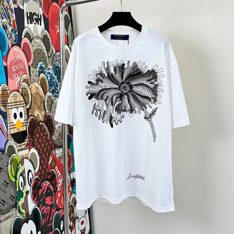 ルイヴィトン × YK 草間彌生 コラボ/フラワー Tシャツ 偽物 半袖 1AB6IJ