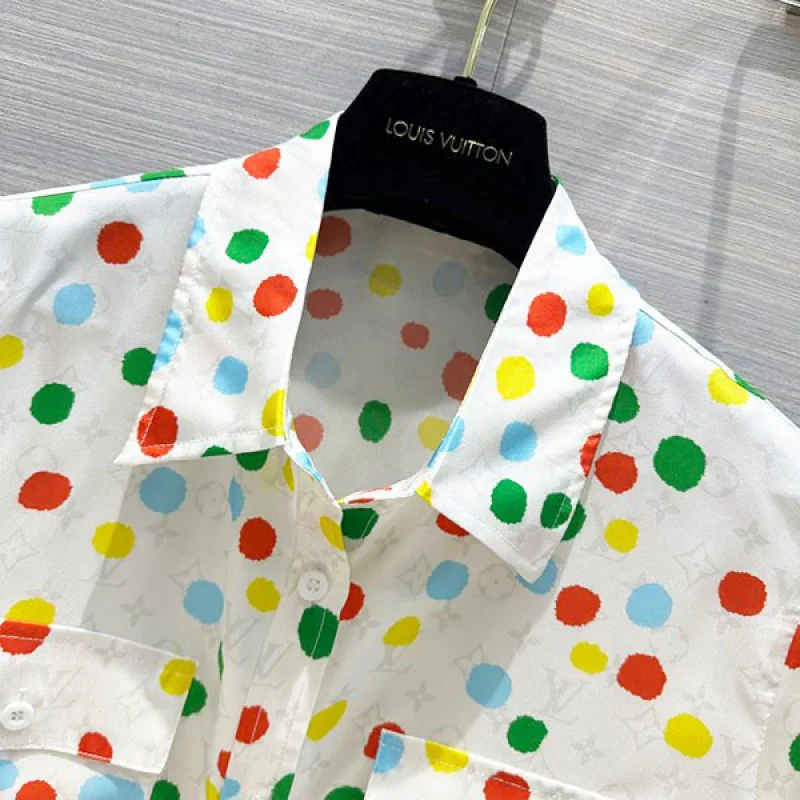 【ルイヴィトン 偽物】LV × YK 草間彌生 ドット マスキュリンシャツ 1AB7ZH