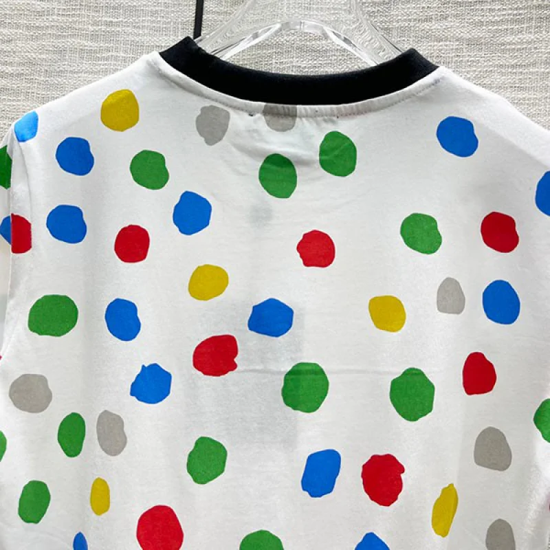 ◆草間彌生【ルイヴィトン コピー】LV × YK ペインティッド ドット Tシャツ 1AB90E