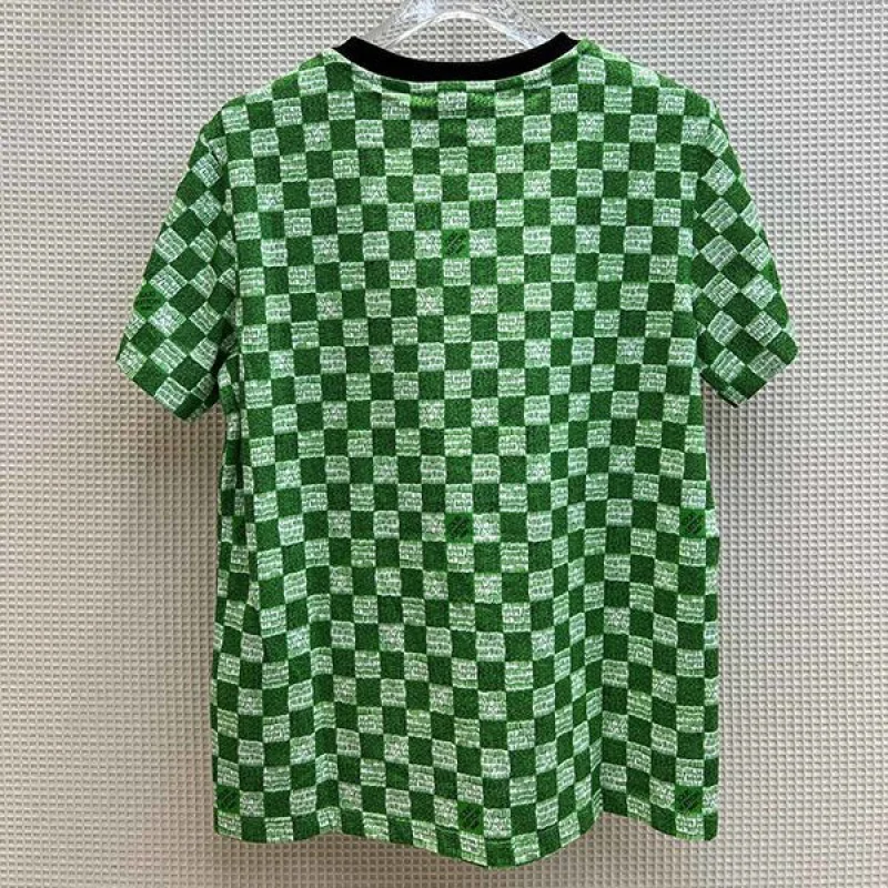 送料込ルイヴィトン Tシャツ 偽物 Demier 半袖 ピクセル チェッカーボード vub64069