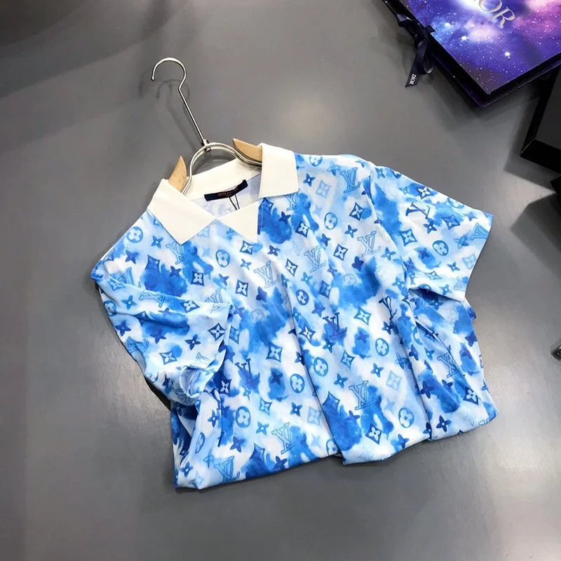 世界中で大人気♪☆ルイヴィトン Tシャツ パロディ ウォーターカラーモノグラム☆ロゴ vub71022