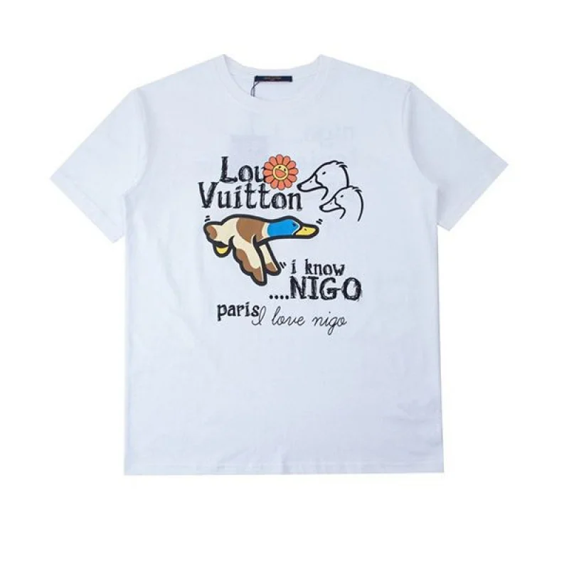 春夏新作ルイヴィトン nigo コラボ クルーネックTシャツ 偽物 ダック vuc98135