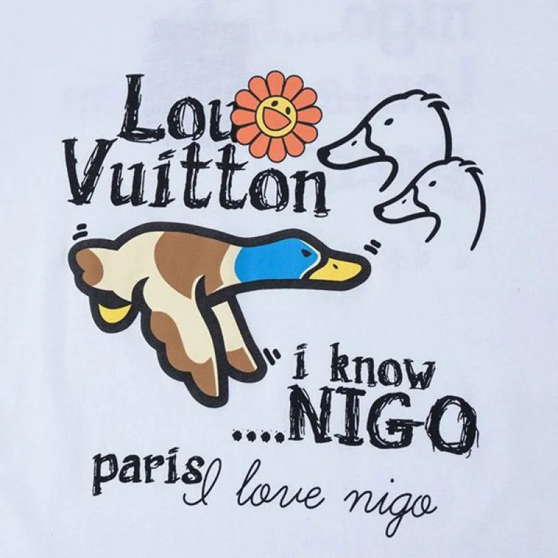 春夏新作ルイヴィトン nigo コラボ クルーネックTシャツ 偽物 ダック vuc98135