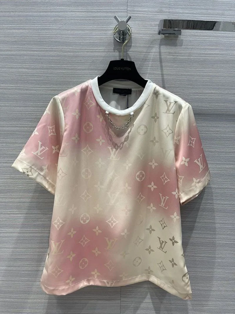 ブランドルイヴィトン グラディエントLVサークルTシャツ コピー 上下セット vud07839