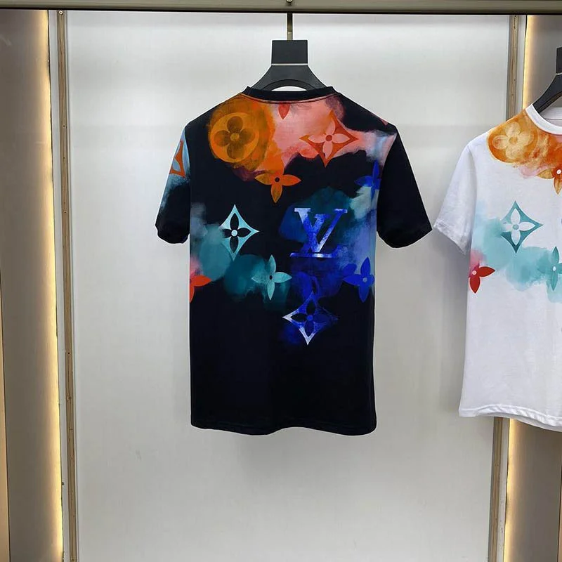 累積売上総額第1位!ルイヴィトン Tシャツ パロディ ウォーターカラーモノグラム☆ロゴ vuj07076