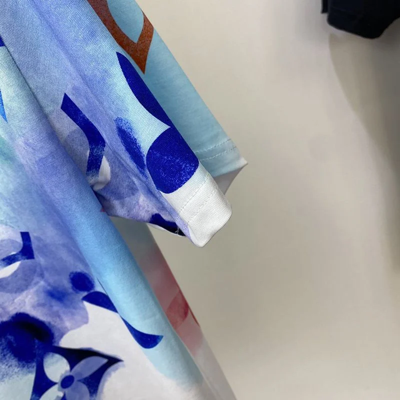 累積売上総額第1位!ルイヴィトン Tシャツ パロディ ウォーターカラーモノグラム☆ロゴ vuj07076