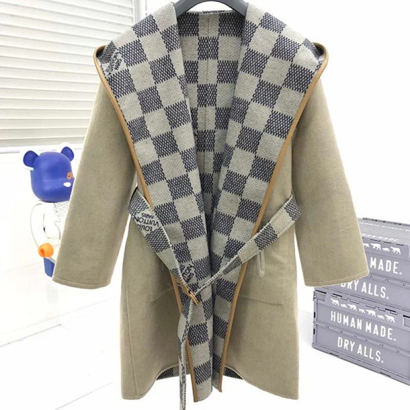超希少!ルイヴィトン ダミエ コートウール 偽物 カシミア ホワイト vul16164