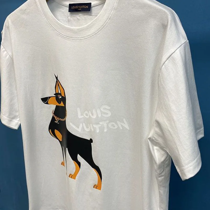 プレゼント最適 ルイヴィトン 半袖 コピー コットン ロゴ Tシャツ vuq17830