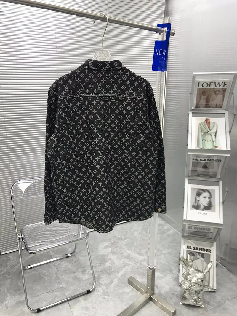 可愛いルイヴィトン ストライプ モノグラム デニムシャツ コピー vur92367